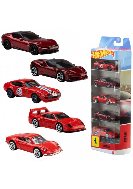 Hot Wheels diecast Ferrari 5-pack