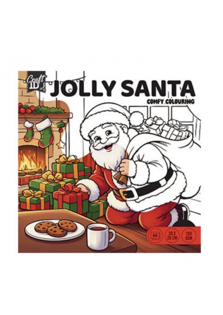 Kleurboek Xmas cute & comfy 20 x 20 cm kerstman