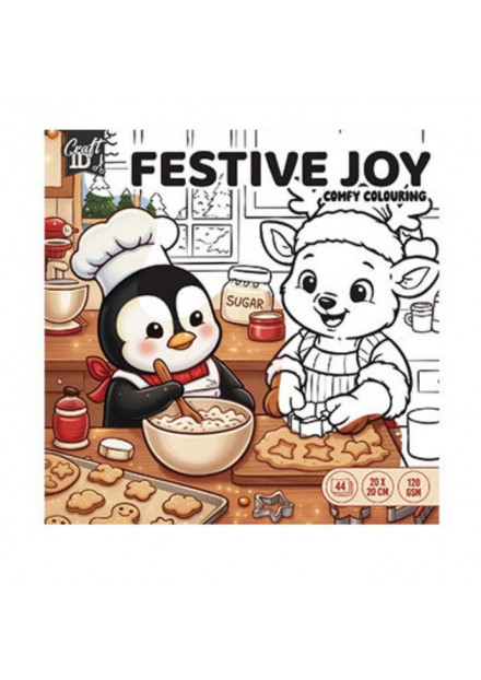 Kleurboek Xmas cute & comfy 20 x 20 cm  pinguin
