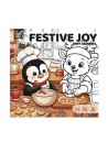 Kleurboek Xmas cute & comfy 20 x 20 cm  pinguin