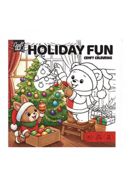 Kleurboek Xmas cute & comfy 20 x 20 cm haasje