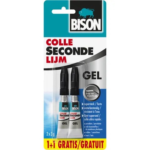 Bison Secondelijm Gel Blister 2 tubes 3 g