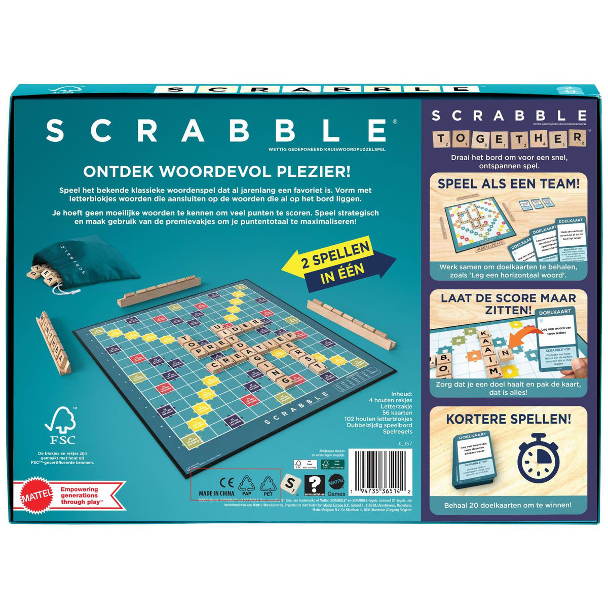 Spel Scrabble - Bordspel 2 in 1 2