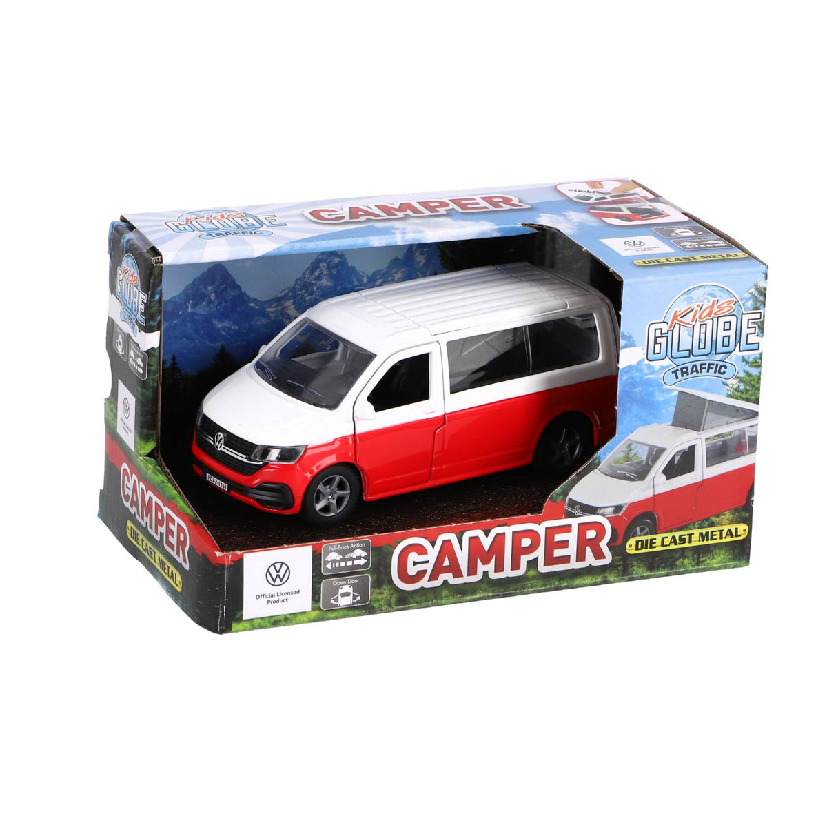 Auto Volkswagen transporter camper Die-Cast Pull Back,13,5 cm
