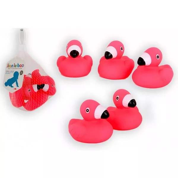 5 flamingo badfiguren in net