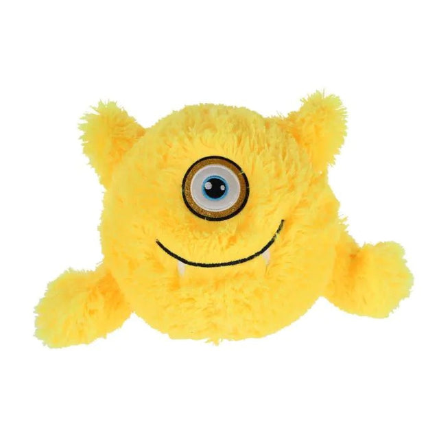 Pluchiez bal bouncing furry monster 23cm geel