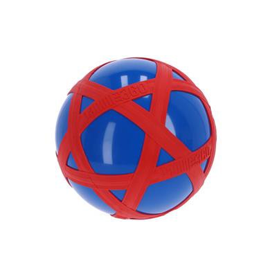 BLAUWE CROSSBAL MET RODE RUBBERBAND