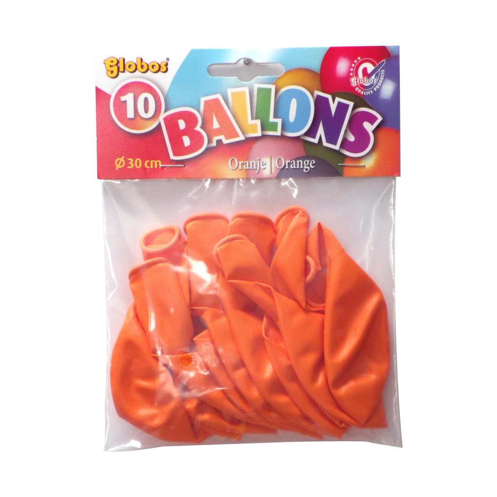 BALLON ORANJE 10 STUKS 30 CM