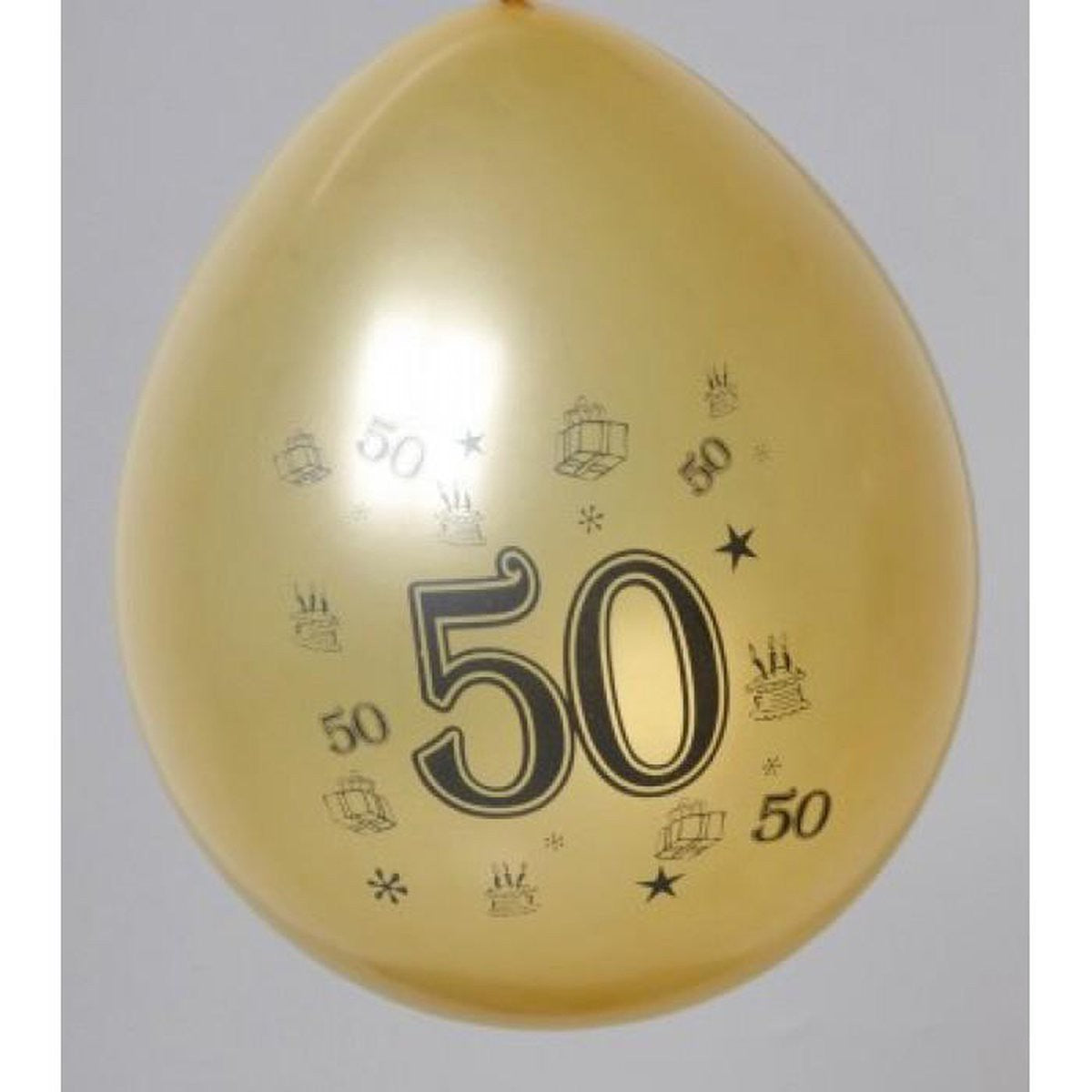 Ballonnen cijfer 50 no. 14 metallic 8 stuks