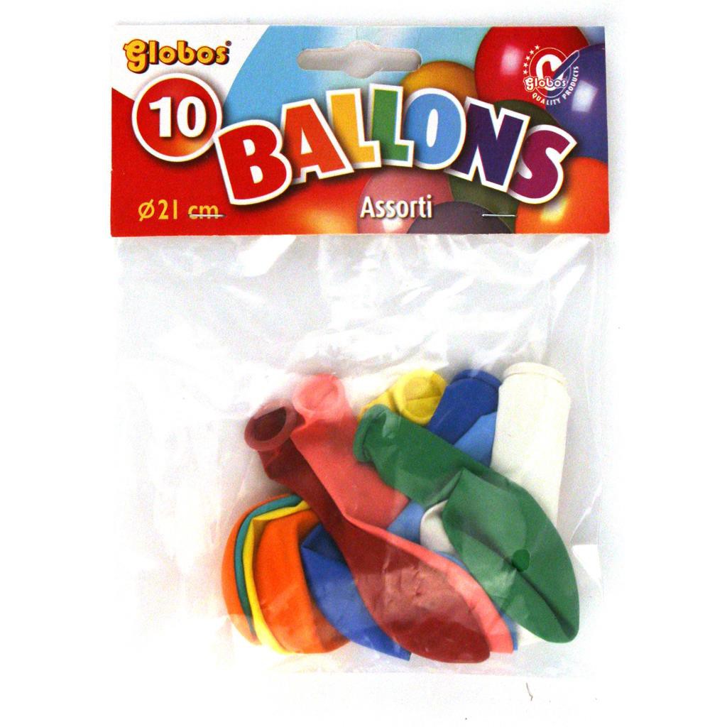BALLONNEN  KLEUREN 10 STUKS 21 CM ASSORTI