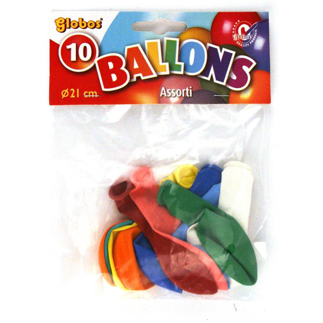 BALLONNEN  KLEUREN 10 STUKS 21 CM ASSORTI