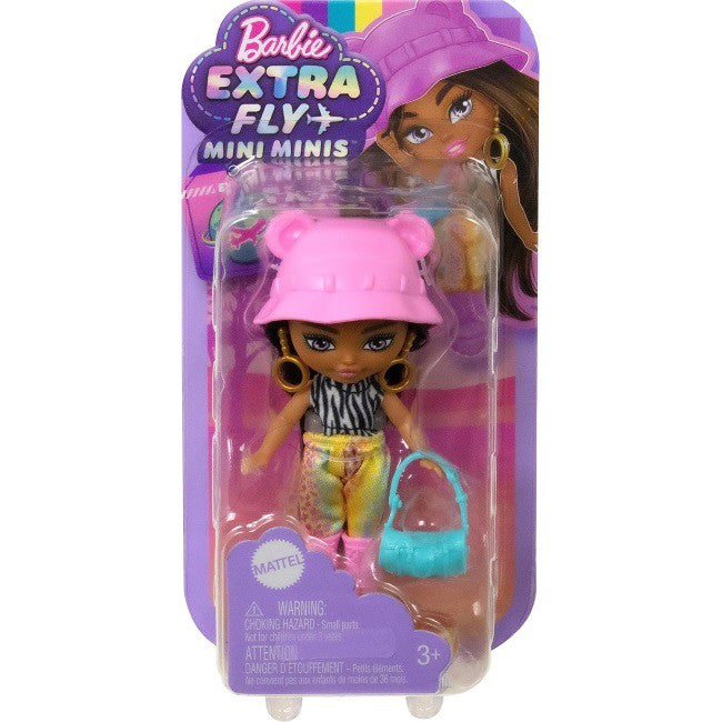 Barbie extra mini's pop met accessoires Brunette Hair, Zebra-Print 2