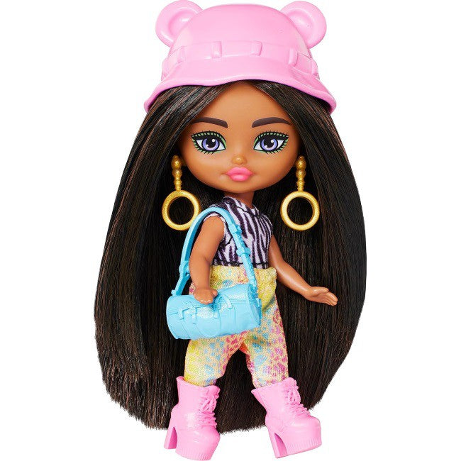 Barbie extra mini's pop met accessoires Brunette Hair, Zebra-Print