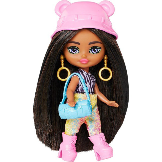 Barbie extra mini's pop met accessoires Brunette Hair, Zebra-Print