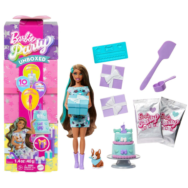 Barbie Party unboxed 2/1 pop met blauwe jurk