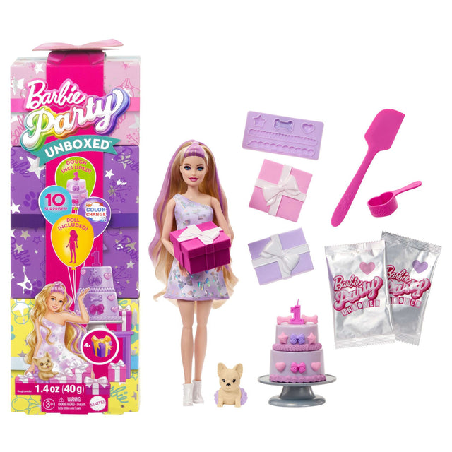 Barbie Party unboxed 2/1 pop met paarse jurk