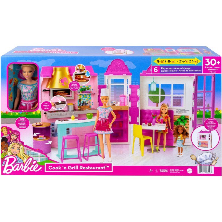 Barbie Koken en Grillen Restaurant Pop en Speelset