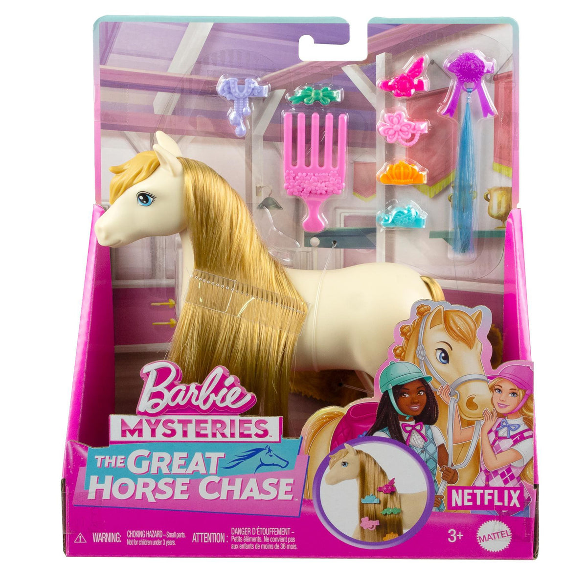 Barbie Pony + Assortiment met verschillende onderdelen licht bruin