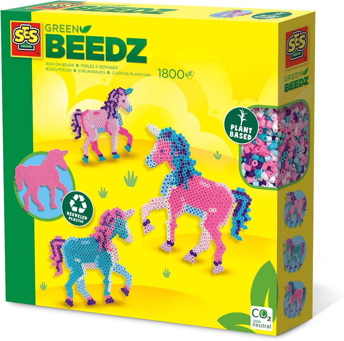 SES Creative  - Green Beedz - Strijkkralenset Unicorn