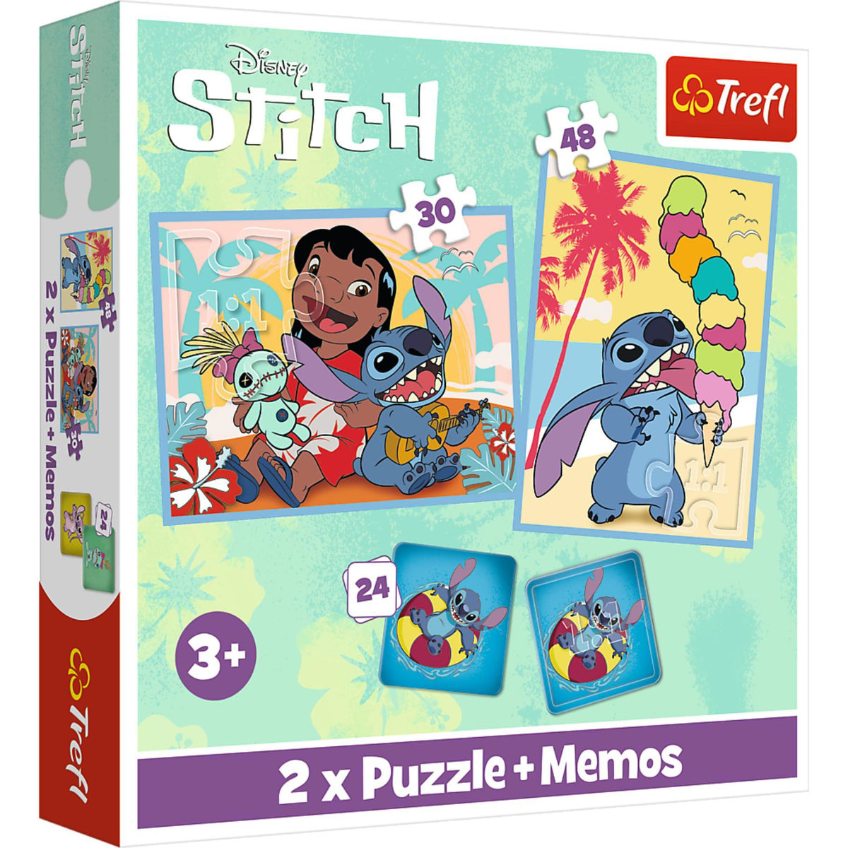 Trefl Puzzel  Stitch 30 en 48 stukjes en memory