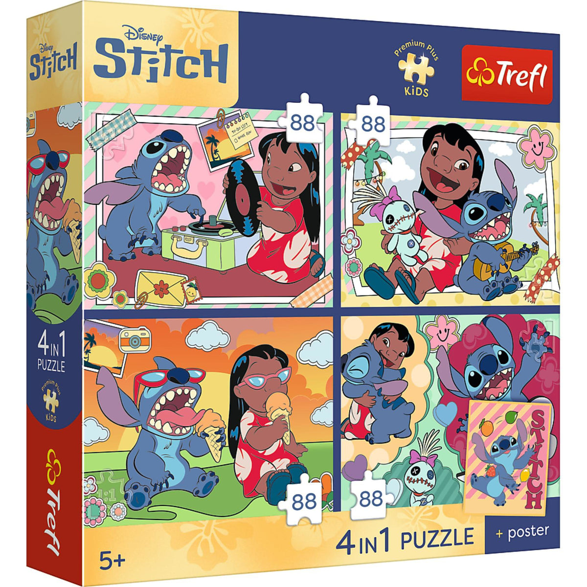 Trefl Puzzel 4 in 1 ruimte Stitch 4x88