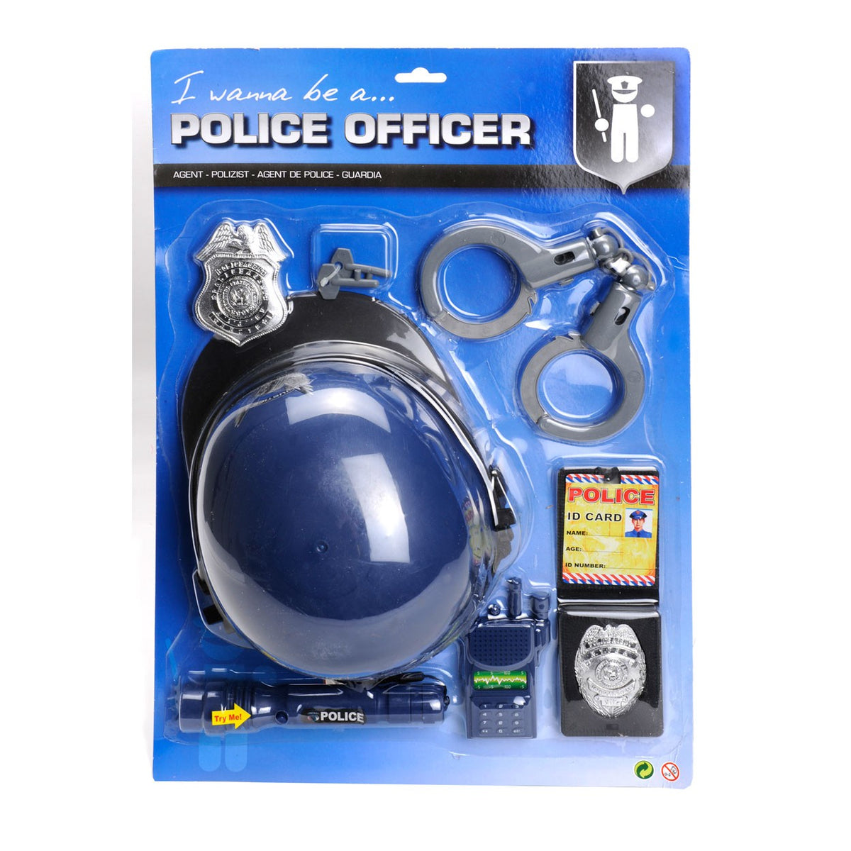 Politie helm speelset op kaart