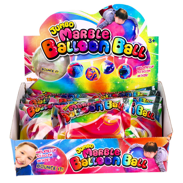 Bubble Bal Marble Opblaasbaar tot 80Cm assortie