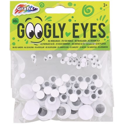Grafix wiebeloogjes wit 80 stuks