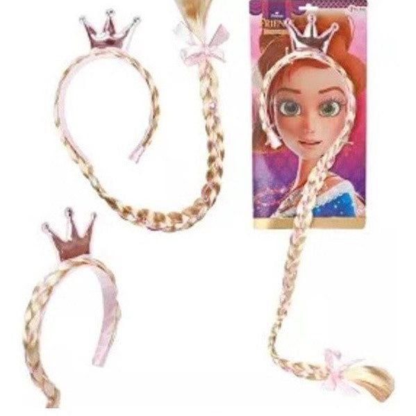 Diadeem met vlecht en kroon prinses