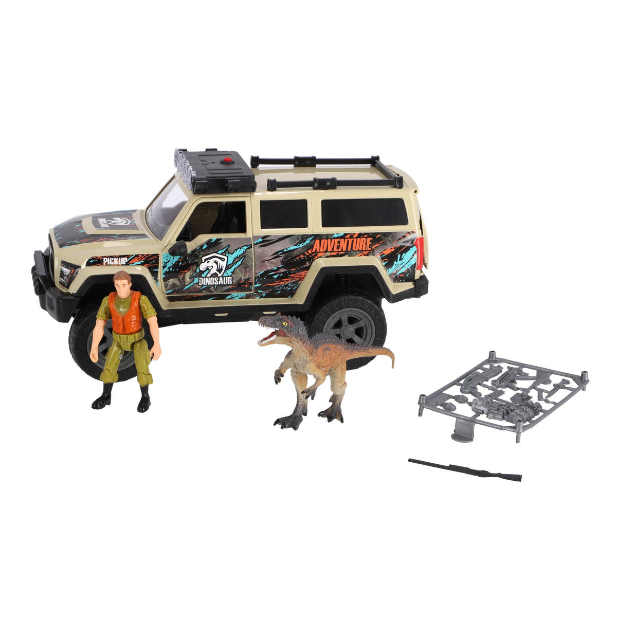 Dinobase Auto terreinwagen met dino en licht en geluid 2