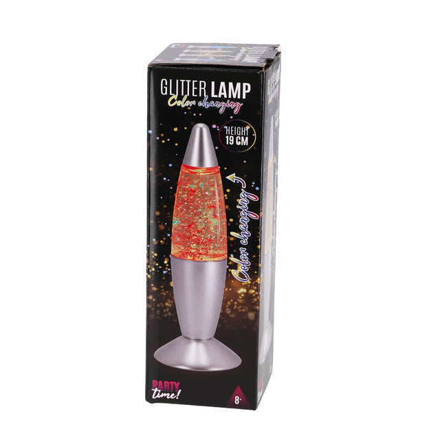 disco Glitterlamp kleur veranderend 19 cm