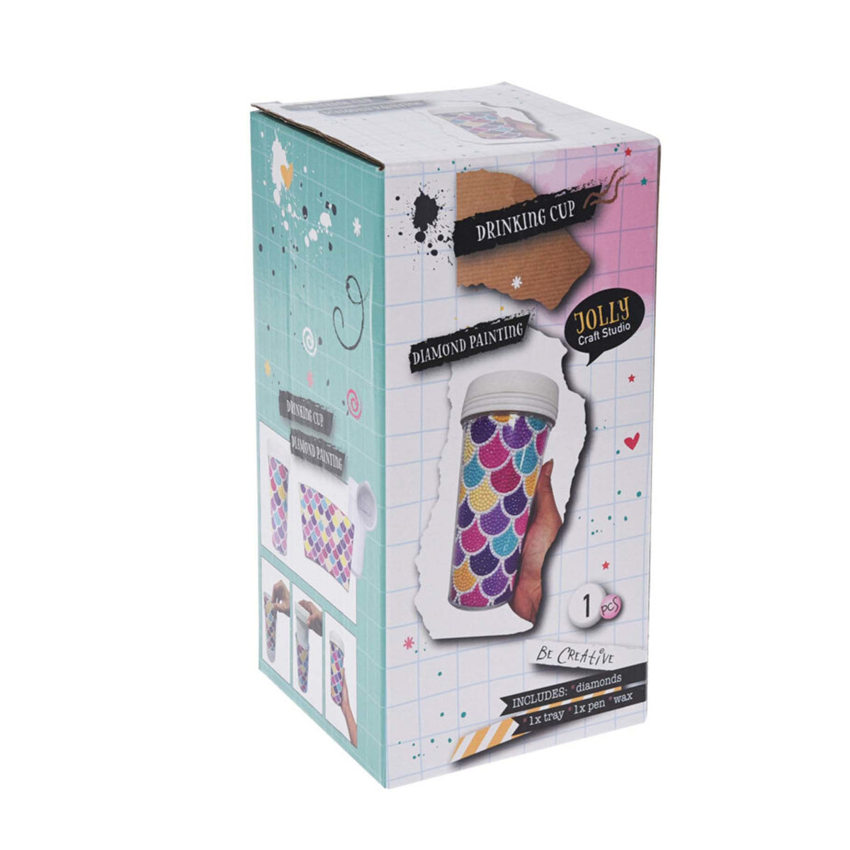 Drinkbeker maken met diamond painting gekleurd