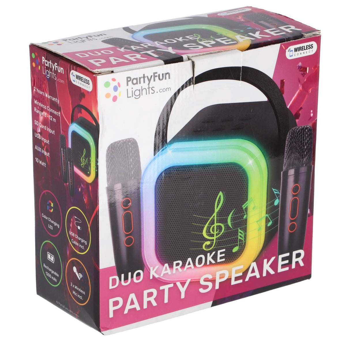 Karaoke duo set 2 micro's + speaker 13x8x14 cm