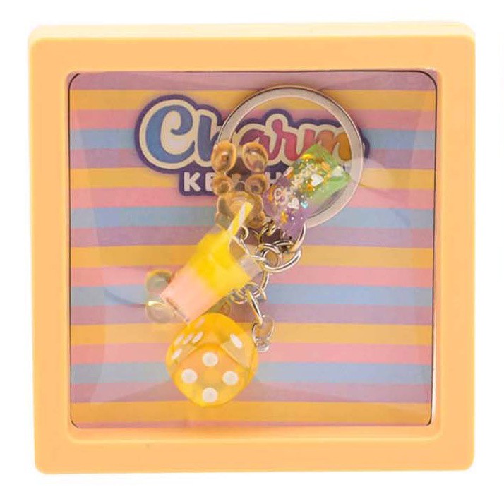 Fabulous mini charms sleutelhanger geel
