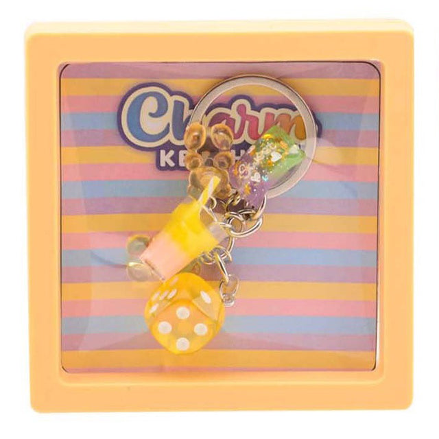 Fabulous mini charms sleutelhanger geel