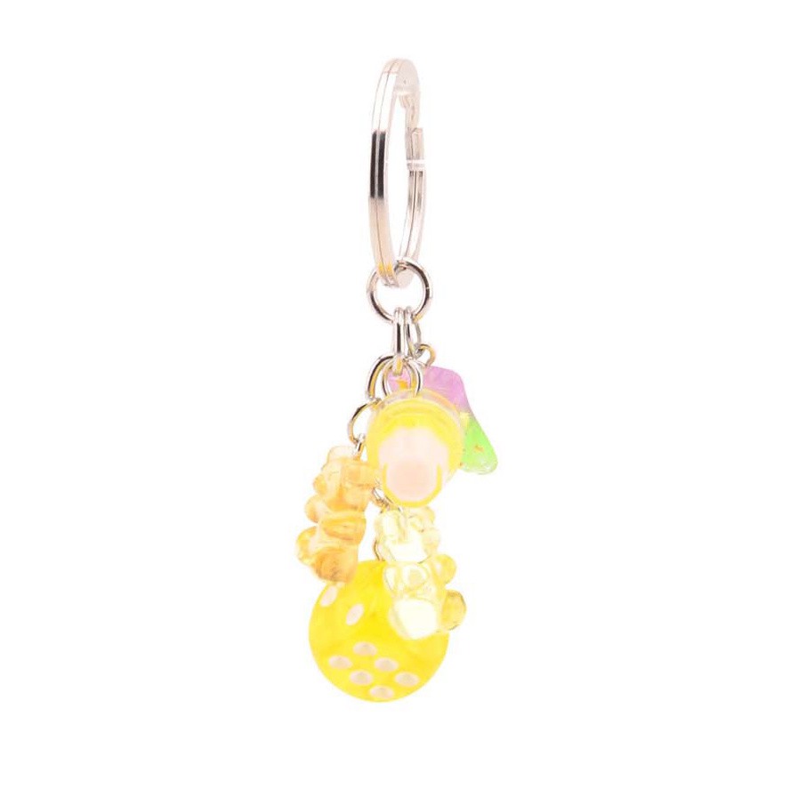 Fabulous mini charms sleutelhanger geel 2