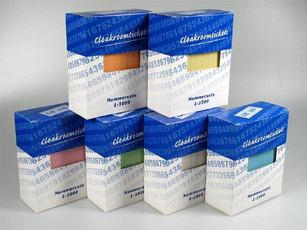 Garderobeblok  Lootjes 1- 1000 in verschillende kleuren