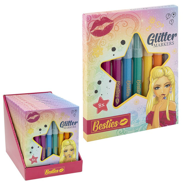 Besties Glitter  Stiften 8 stuks