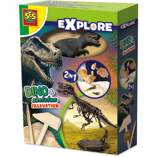 SES Creative Dino en skelet opgraven 2-in-1 -T-Rex