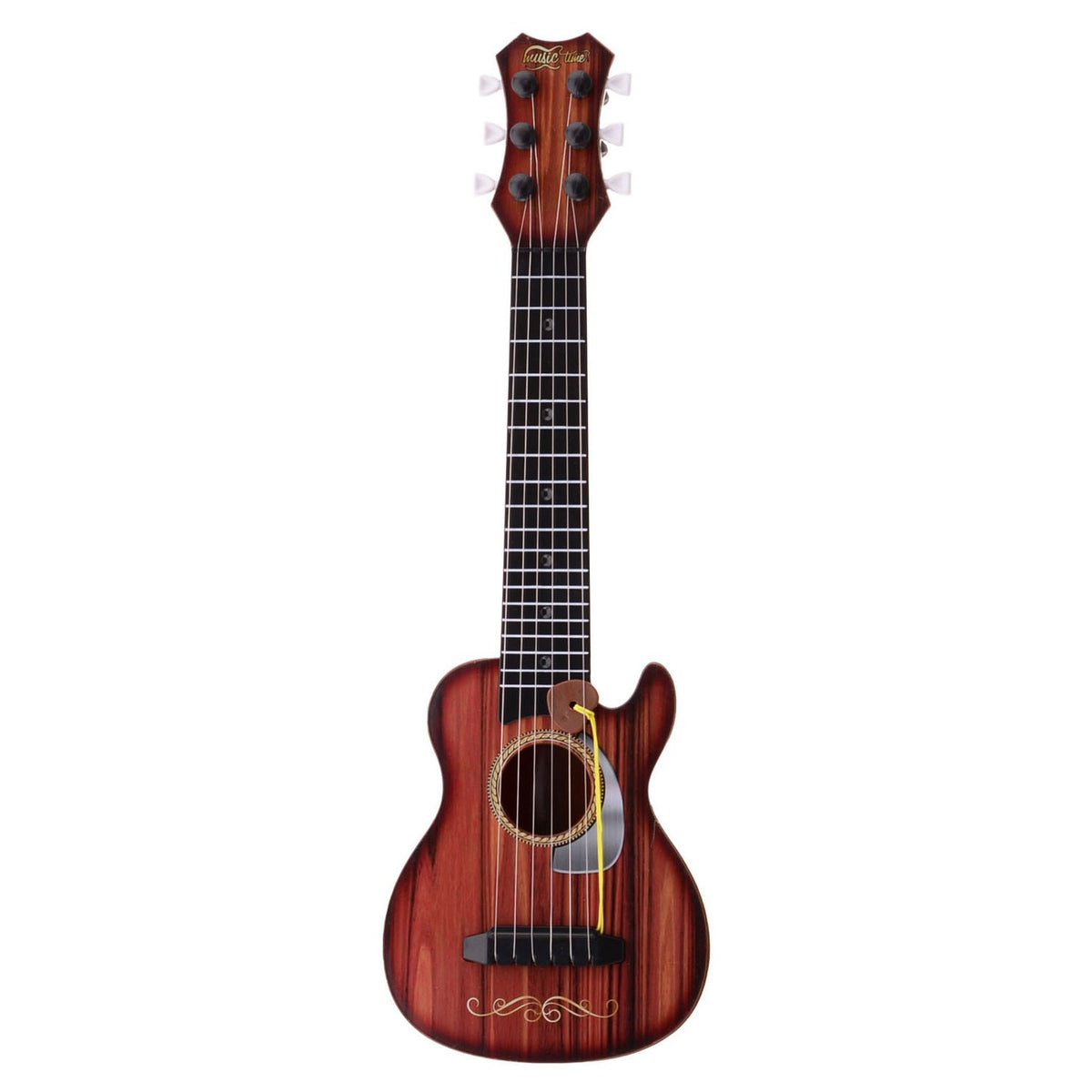 Gitaar 45cm met 6 metalen snaren bruin 2