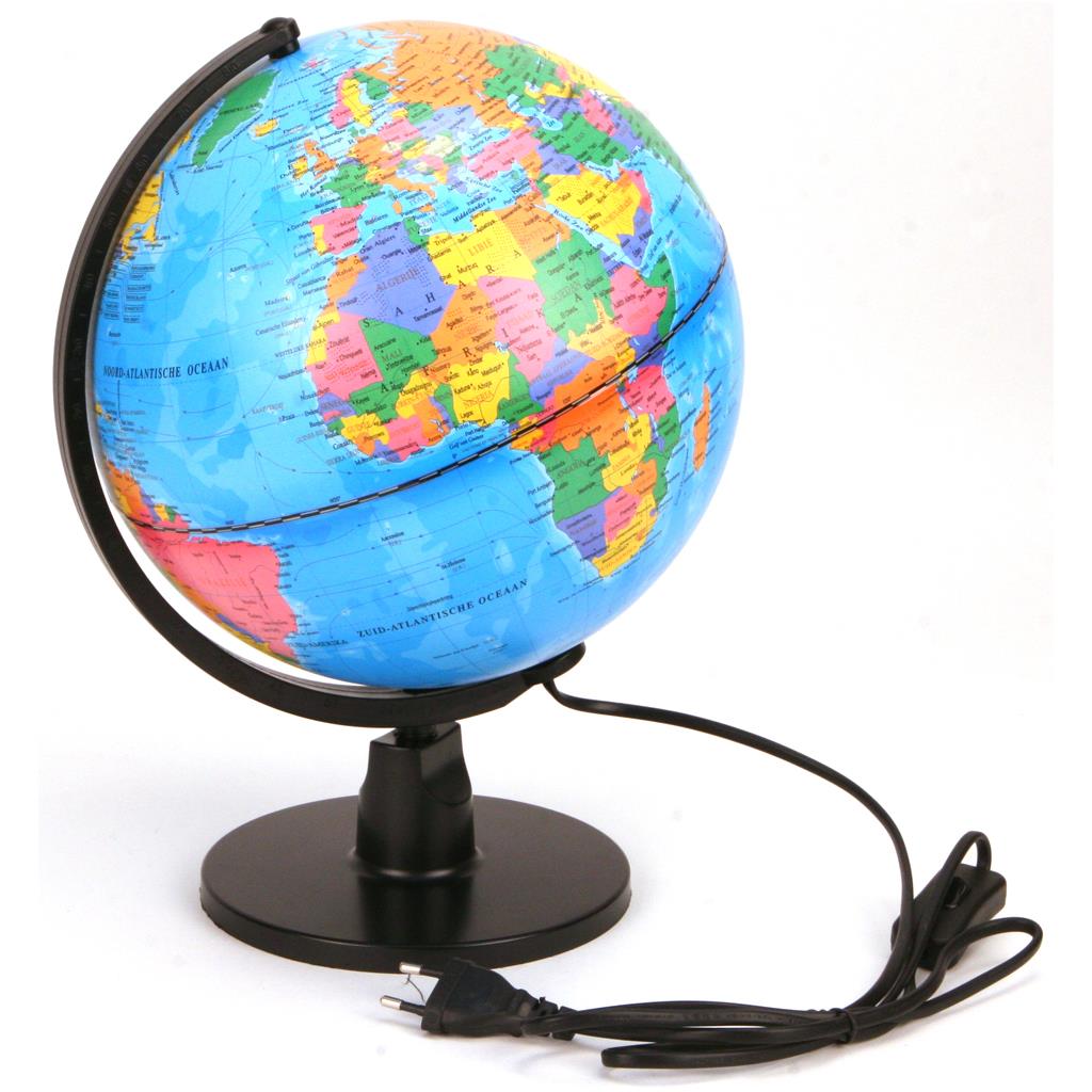 Globe wereldbol met led verlichting 25 cm