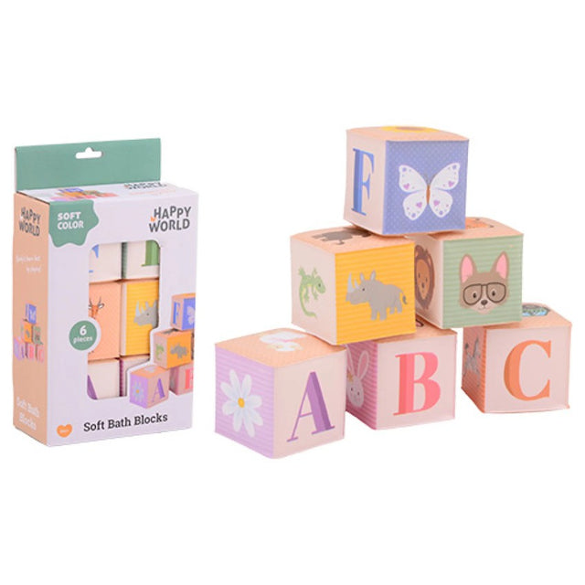 Happy world zachte blokken 6 stuks
