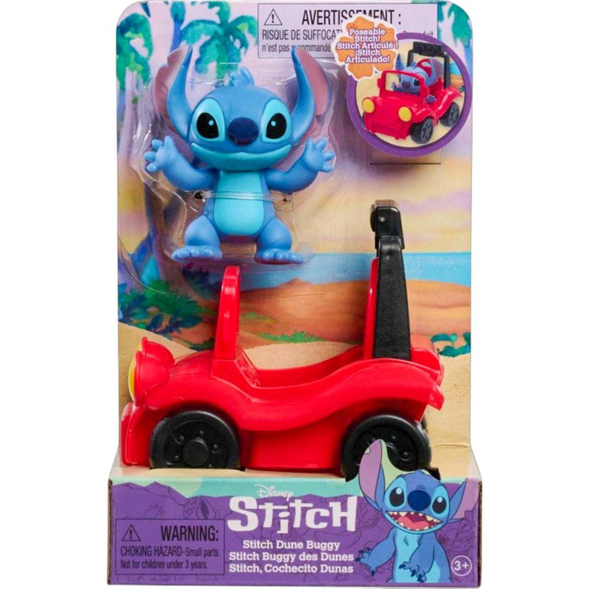 Disney Stitch - Strandbuggy met Stitch figuur 7cm 2
