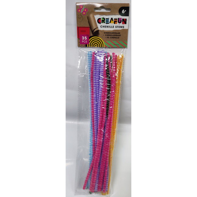 Creafun Chenille 35 stukjes 29 cm  pastel