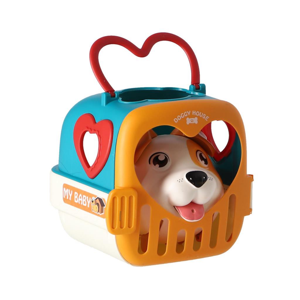 HOND IN KOFFER MET GELUID LICHT BRUIN 2