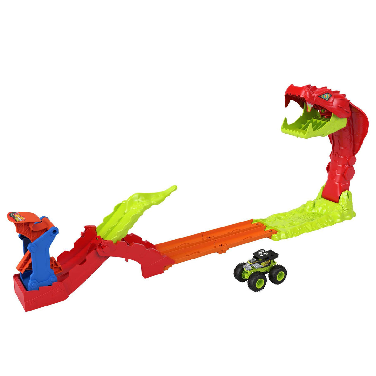 Hot Wheels monster trucks snake slam takedown track 2