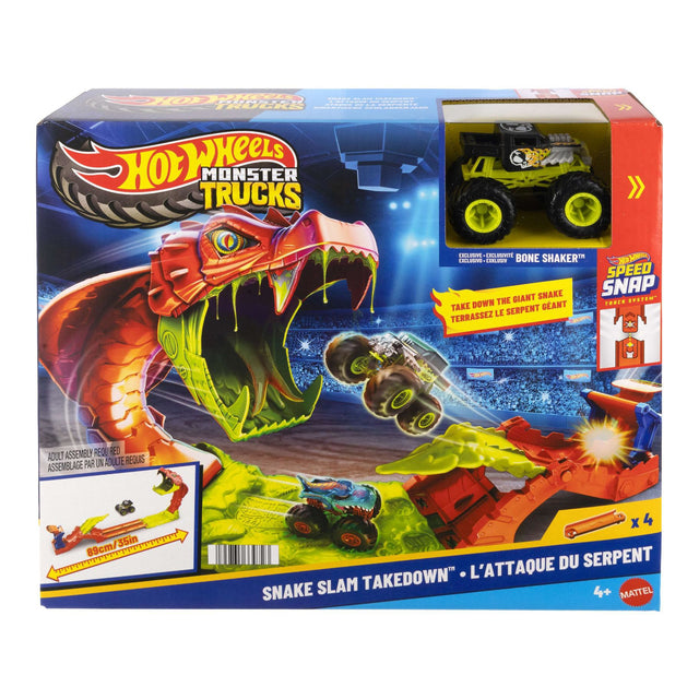Hot Wheels monster trucks snake slam takedown track