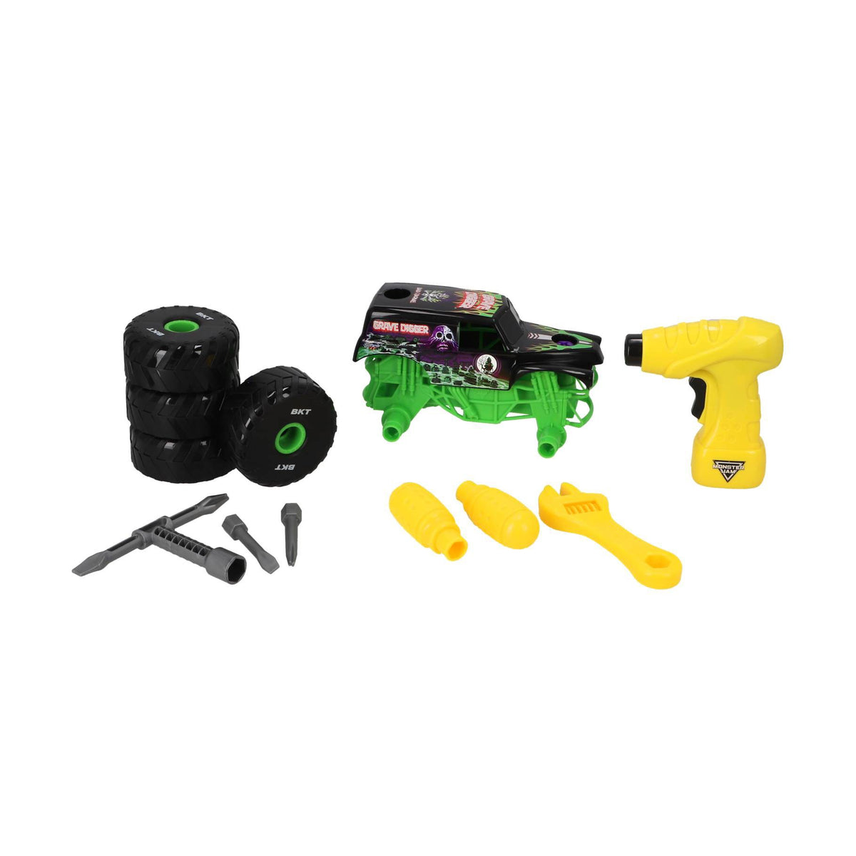 Hot Wheels Monster Jam Mechanix 1:18 Build 'N Re-Build Grave Digger 2