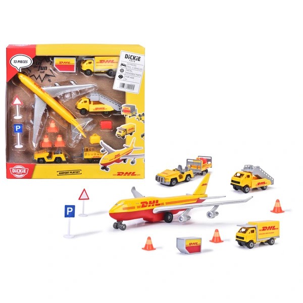 DHL Die cast vliegtuigset 13 delig Dickie