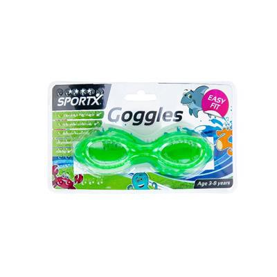 SPORTX KIDS CHLOORBRIL  PVC frame ****3 tot 8 jaar.groen